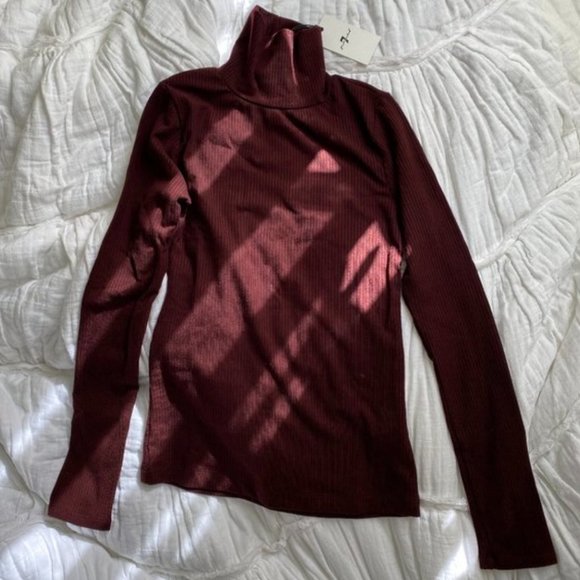 Elegant Maroon Turtleneck Top - Picture 8 of 9